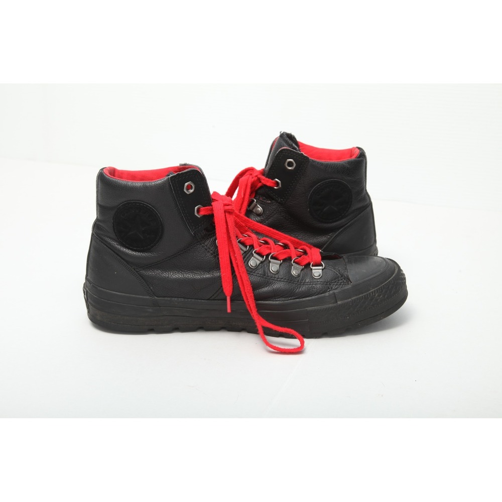 Converse Chuck Taylor Street Hiker Black Leather Red Laces High Top Boots Men 11 - Picture 8 of 13